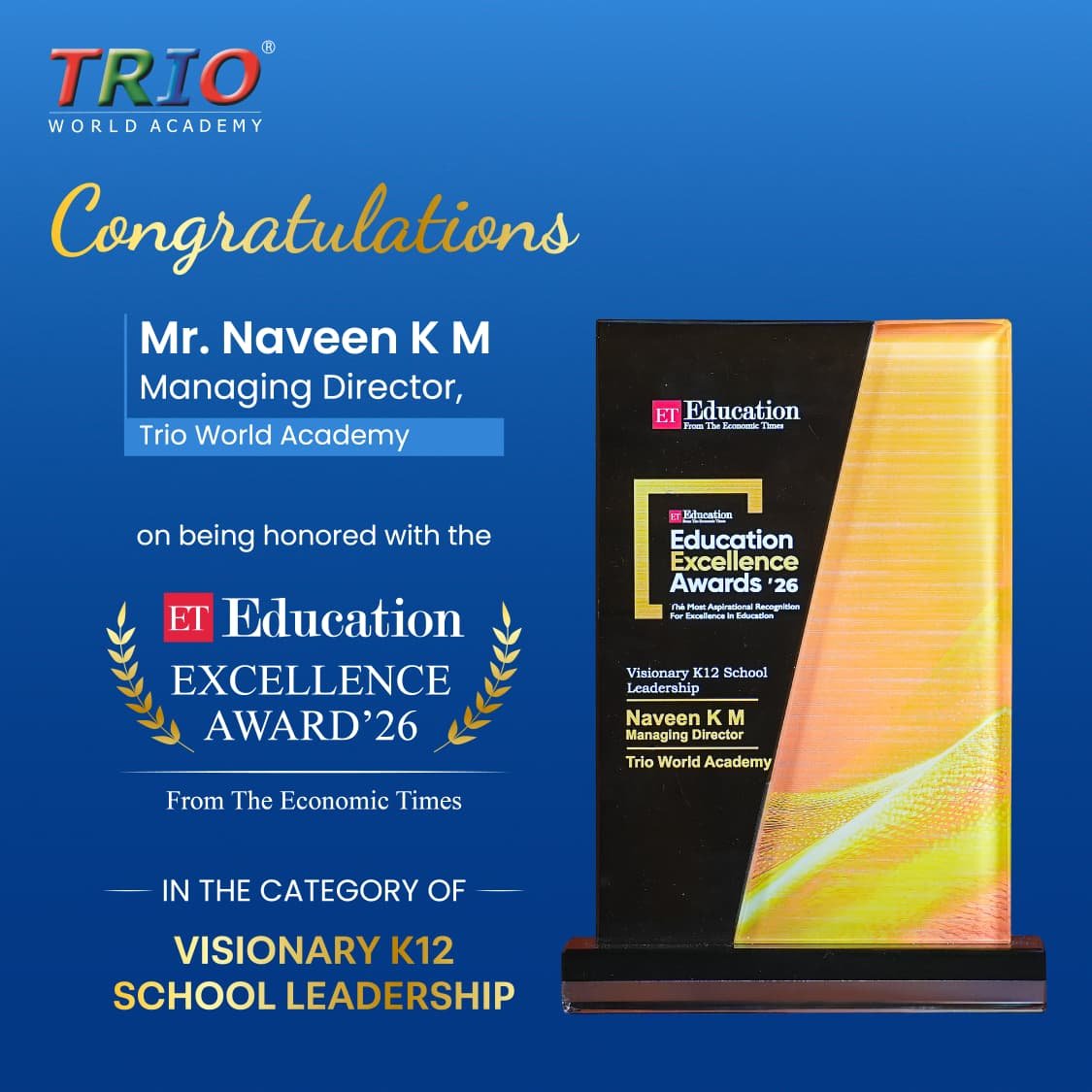Economic Times Education Excellence Award